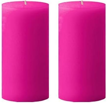 Pink Candles - Set of 2-3x6 Scented Unscented Candle - 60 Hour - 20 oz Each -Valentines Day Table Decoration