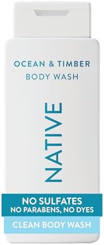 Native Body Wash Contains Naturally Derived Ingredients | For Women & Men, Sulfate, Paraben, & Dye Free Leaving Skin Soft and Hydrating | Ocean & Timber 18 oz - 2 Pk