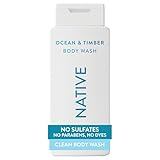 Native Body Wash Contains Naturally Derived Ingredients | For Women & Men, Sulfate, Paraben, & Dye Free Leaving Skin Soft and Hydrating | Ocean & Timber 18 oz