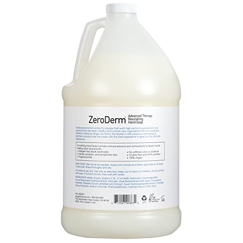 Ginger Lily Farms Botanicals Zeroderm Advanced Therapy Nourishing Liquid Hand Soap Refill 100% Vegan Cruelty-Free Fragrance-Free, Unscented, 128 Fl Oz #TOP1