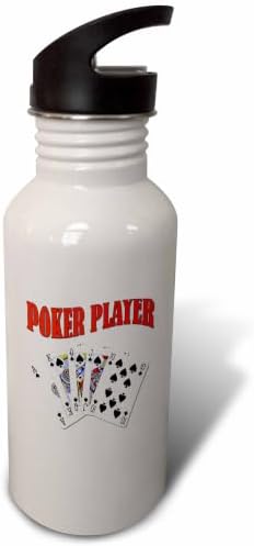 3dRose Poker Player. Popular saying.. -Sports Water Bottle, 21oz , Multicolored image 3