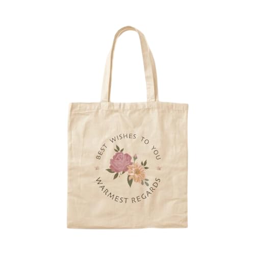 Bolsa de Lona Algodón Mis mejores deseos y un cordial saludo. Bolso de mano informal de lona para mujer, ideal para el trabajo, los desplazamientos, el fin de semana o las compras.