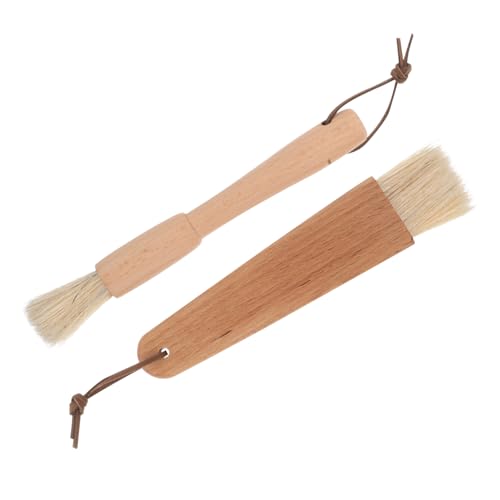 VANZACK Grill Brush Set 2 Piece Kit with Wood Handle Bristle Brush for Outdoor Cooking for Easy to Clean