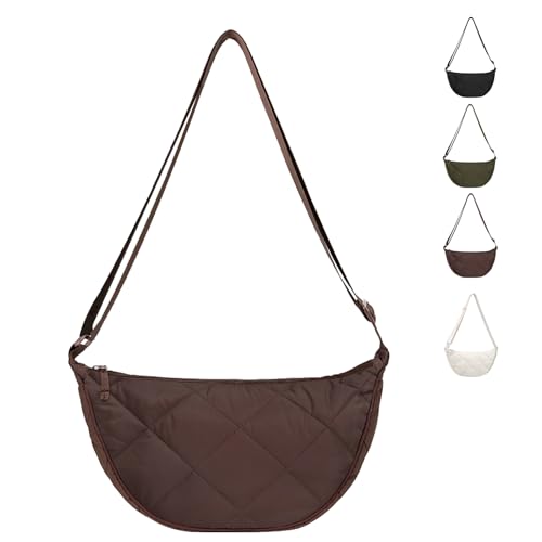 LOCCY Damen Halbmond Crossbody Schultertasche,Nylon Tragbare Halbmond Tasche,Halbmond Schultertasche mit Verstellbarem Gurt