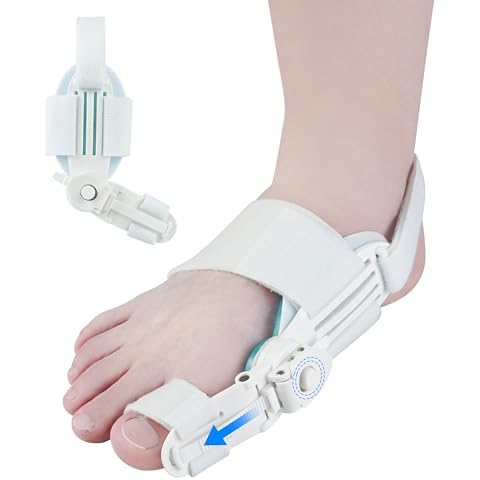 NIUB5 Bunion Corrector for Women Men, Bunions Correction Adjustable Knob Orthopedic for Big Toe, Suitable for Left and Right Feet White (1PC), blue Cover