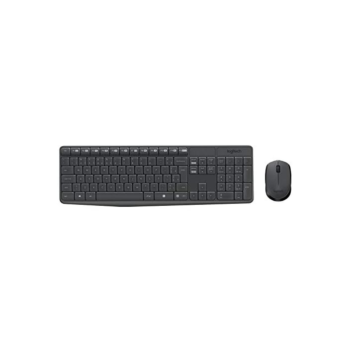 Combo Teclado e Mouse sem fio Logitech MK235 com Conexão USB, Pilhas Inclusas e Layout ABNT2