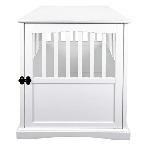 Casual Home Wooden Large Pet Crate, End Table, White - Image 7