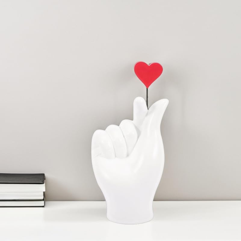 Ornamento Gestual de Mano en Forma de Corazón de Resina 7.48In miniatura 4