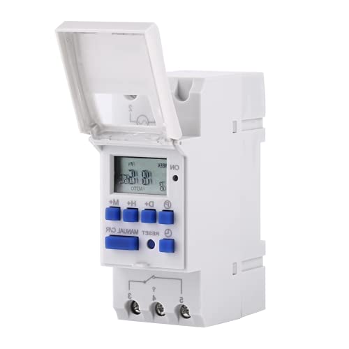 YWBL-WH LCD-Anzeige Elektronische Relais-Zeitschaltuhr Hintergrundbeleuchtung Voreinstellung Wöchentlich Programmierbar 16On 16Off Timer(220V), Timer