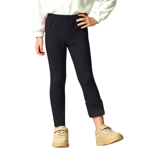 Girls Fleece Lined Leggings Winter Thermal Tights Pants Stretchy Leggings - image 1