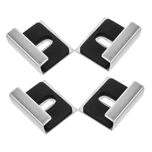 BATHVEVE 4個 鏡用壁掛けブラケット ステンレス製スクエアミラークリップ 耐荷重ミラーホルダー モダンデザインで多用途対応 固定で 設置