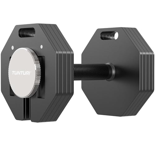 Tunturi Rapid Verstellbare Hantel – Einzelsatz 20 kg – Verstellbar von 4 bis 20 kg – 9 Hanteln in einem – Gewichtset für das Homegym