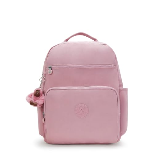 Kipling Mochila feminina para bebê, durável, espaçosa com alças acolchoadas, Blush macio, 14''L x 16.25''H x 7.75''D, Kipling Mochila feminina So Baby, durável, espaçosa com alças acolchoadas