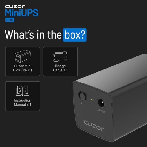 Image of Cuzor Mini UPS Lite 12V Router UPS up to 2A | Up to 4 Hours Backup | WiFi UPS Power Backup During Power cuts | 2x2600 mAh | Mini ups for Router