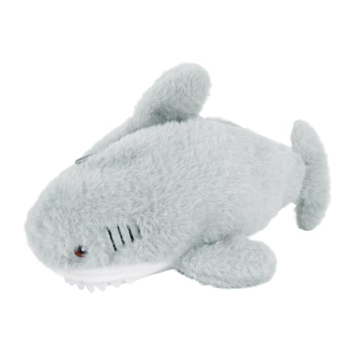 Image of Minache Plush Animal Stationery Pouch Women Cute Dog /Dinosaur Plush Pencil Case Ladies Cosmetic Bag (8094+Shark), bd-06484AD