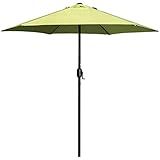 ABBLE Outdoor Patio Umbrella 7.5 Ft with Crank, Weather Resistant, UV Protective Umbrella, Durable, 6 Sturdy Steel Ribs, Market Outdoor Table Umbrella, Garden Umbrella Market Umbrella, Lime Green