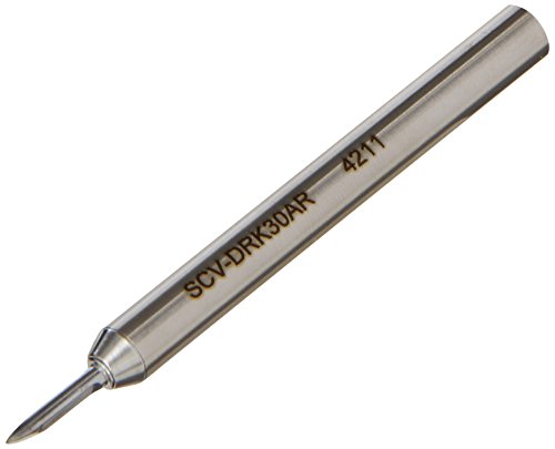 Image of Metcal SCV-DRK30AR SxV Series Hand Soldering Tip for High Thermal Demand Applications, 460 Degree C Maximum Tip Temperature, Knife 45 Degree Long Reach, 3mm Tip Size, 18.7mm Tip Length
