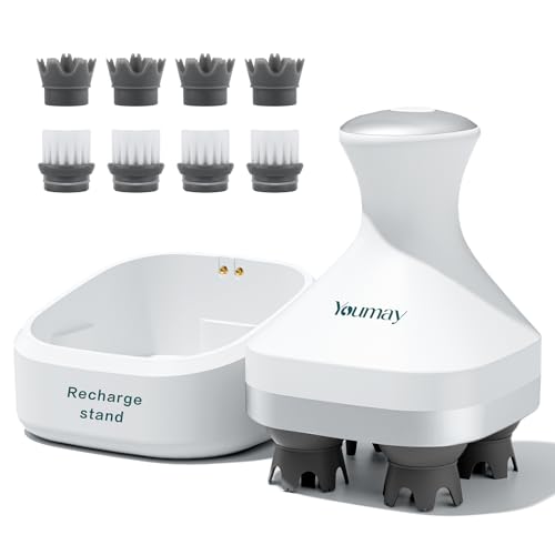 Youmay 電動頭皮ブラシ ヘッドスパ 2種類動作スピード 4種類動作モード...