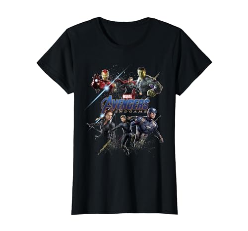Marvel Avengers Endgame Heroes Logo T-Shirt, Women, Black, Medium