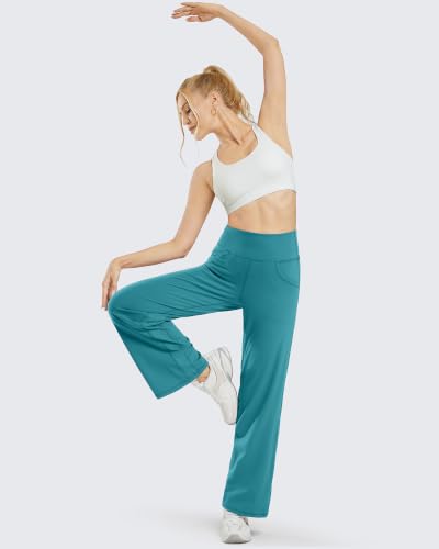 Image of Promover Wide Leg Pants for Woman Yoga Pants with Pockets Stretch