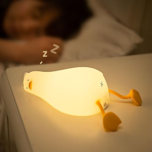 Lámpara de noche de silicona forma pato blanca miniatura 5