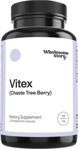 Wholesome Story Organic Vitex Chasteberry Supplement for Women | Hormone Balance Fertility Support & Period Regulation | Vitex Berry Agnus Castus Extract | 120 Capsules | Chaste Tree Berry