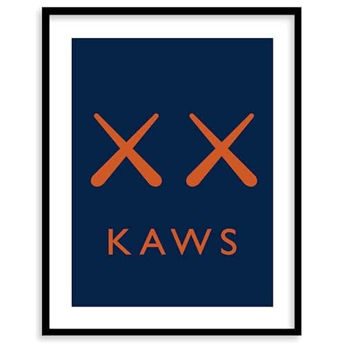 Kaws Blue Tones Modern Minimalist Premium Giclee Fine Art Prints Vintage Fashion