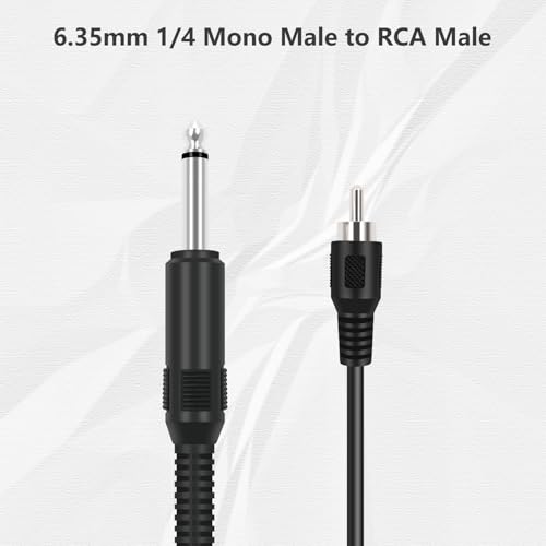 Cable adaptador RCA a Jack 6.35mm Mono 1.83 m miniatura 2
