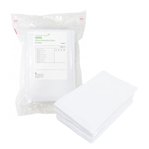 Medi-Inn Einmal-Waschhandschuhe ECONOMY | 100 Stück | Einmalwaschlappen zur schnellen...