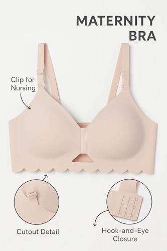Image of ELEG & STILANCE Maternity Feeding Bra Padded Nursing Bra with Adjustable Straps Easy Baby Breastfeeding New Moms