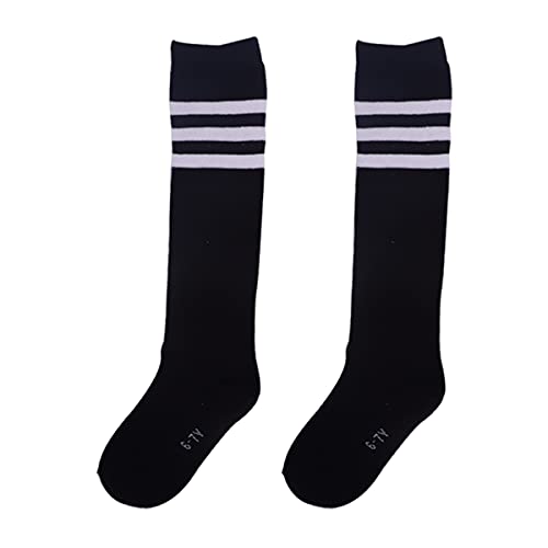 Flyusa FZBNSRKO 1 Pair Toddlers Girls Boys Cotton Bootie Knee High Long Soccer Socks Team Socks for Kids 6-7 Years Old