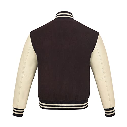 Image of Varsity Jacket Baseball Letterman Jacket- Wool and Leather Premium Quality Unisex Basketball Jacket