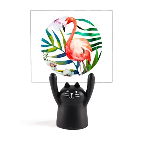 Support de mémo chat noir floral idée cadeau mignon pour passionnés