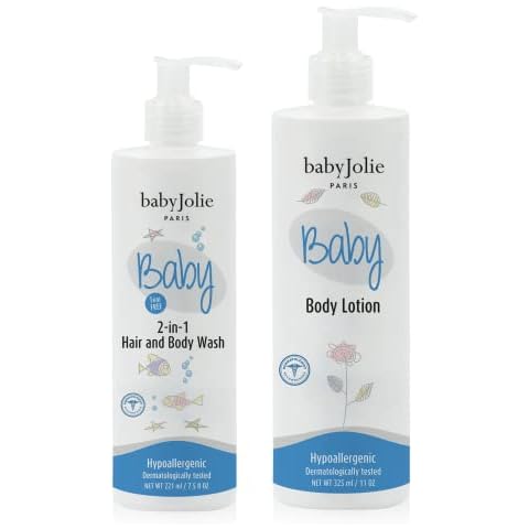 Baby Jolie Baby Bath 2 Pieces Bundle - 1 Body Lotion + 1 2 In 1 Hair And Body Wash Cover