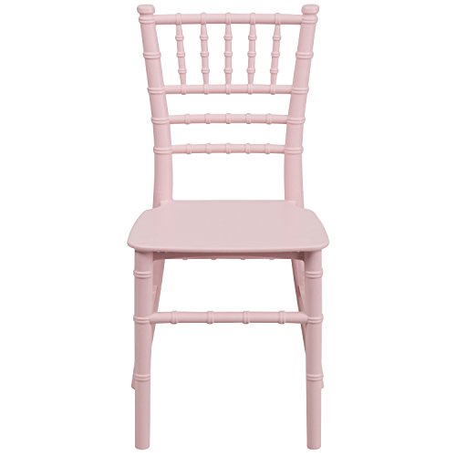 EMMA + OLIVER Child’s All Occasion Pink Resin Chiavari Chair for Home or Home Based Rental Business