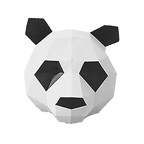 (ST TS) お面 仮面 動物 アニマル ペーパークラフト ハロウィン パーティー コスプレ 仮装 インスタ リモート (08 パンダ)