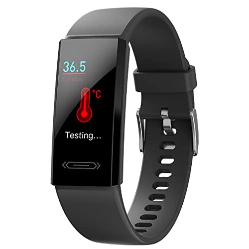 ZTBGY Reloj inteligente para hombres y mujeres, rastreador de fitness, monitor de frecuencia cardíaca, oxígeno en sangre (SpO2), podómetro, cronómetro, modos deportivos, termómetro corporal, clima,