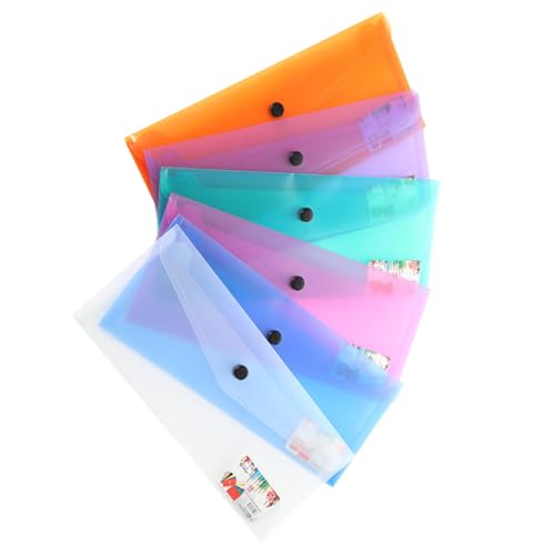 Happyyami �v���X�`�b�N�t�H���_�[ ���������t�H���_�[ �X�i�b�v�{�^���t�� 6���Z�b�g ���ގ��[�P�[�X �w�Z �I�t�B�X�p �y�ʃR �����_���J���[