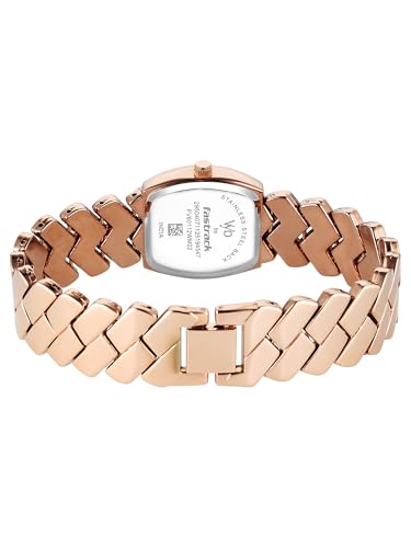 Image of Fastrack Vyb Showstopper with Quartz Analog Grey Dial Rose Gold Alloy Strap Watch for Girls - FV60112WM02W