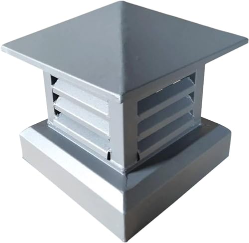 Zanotva Aluminum Alloy Villa Chimney Cowl Cap Tool, High Top Pipe Rain Cover Protector Cap Ending Roof Cowl Ventilation Cap Rain Hat Hood (Color : Gray, Size : 45cm/17.7x17.7in)