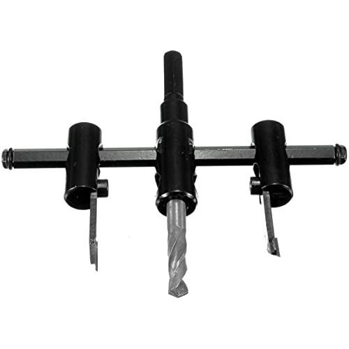 30-120mm Adjustable Circle Hole Cutter Hole Saw Drill Bit Round Cutting Wood Cutter for Woodworking, Black