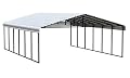 Arrow Carports Galvanized Steel Carport, Double Car Metal Carport Kit, 20' x 29' x 9', Eggshell