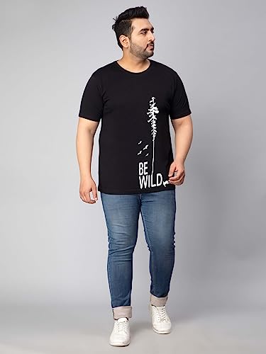 Image of Toodlegram - 100% Pure Cotton Plus Size T Shirt for Men- Regular Fit - Half Sleeve Roundneck Stylish Tshirt - Graphic Printed Be Wild (Size - 2XL to 10XL)