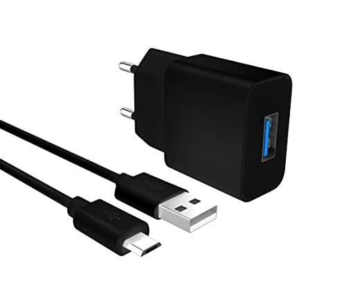 COMPATIBILITÀ - Questa charging plug sopporta una tassa di carica fino a 2000 mAh. Charger compatibile con tutti i device con entrata Micro USB, come Galaxy A3 S6 S5 S4 S3 Plus J7 S2 J4 J3 A7 A5 / Edge Sony Xperia Z5, HTC One M9, Nokia Lumia, LG G4, Huawei p10 p9 P8 Honor 20 Lite, Vivo Y12 A Y20 Y20A Mate S Powerbank Raspberry Pi, tablet, Kindle Paperwhite (7a / 10a generazione) etc.