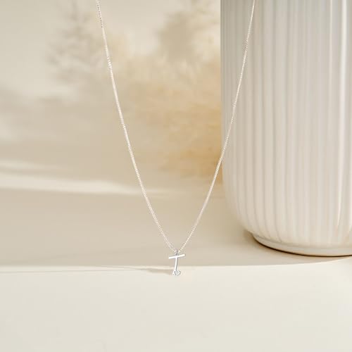 TITUTHIA Initial Necklaces for Women Trendy, Dainty Silver Letter Necklace Cute Pendant Choker Name Necklace Personalized Costume Monogram Simple Silver Jewelry Necklace for Women Gifts by TITUTHIA - Used condition - Image 7