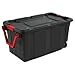 Sterilite 4-Pack Industrial Tote, Heavy-Duty Storage Bins w/Lids and Wheels, 40 Gallon - Stackable Organizing Containers for Home, Garage, Office, and Basement