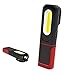 Produktbild AuRiver LED Arbeitsleuchte mit Taschenlampe, 2-in-1 Inspektionsleuchten mit um 360 ° Drehung Batterieanzeige, COB Inspektionslicht mit Magnetfuß und Haken für Reparatur Garage Camping