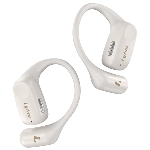 Image of Lytmi CozyFit Open Ear Headphones, 0.23oz Ultra-Light Comfortable Wireless Earbuds, 0.6mm Thinnest Earhooks, Bluetooth 5.4, Clear Audio, 30 HRS Playtime, IPX5 Waterproof Earphones with Mic-White