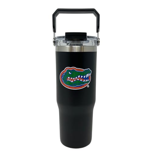 Decorvo 32 oz Collegiate Stainless Steel Tumbler - Double Walled Insulated Water Bottle with Top Handle (Florida)