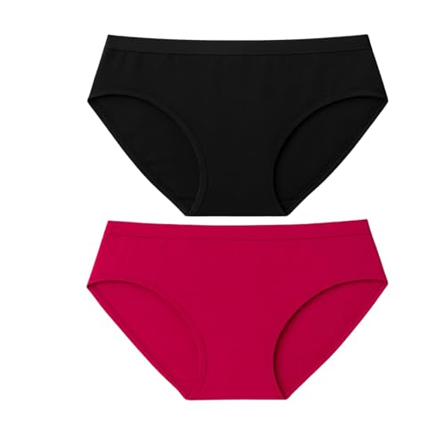Image of Women's Soft Cotton Mid-Rise Bikini Briefs | Pack of 2 | Seamless Feel | Stretchable & Breathable Everyday Underwear | Comfortable Fit